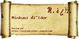 Minkusz Áldor névjegykártya